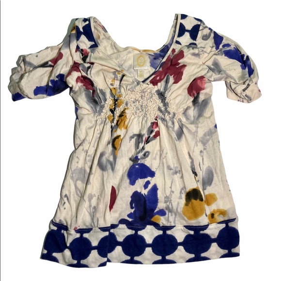 Anthropologie Ric Rac Ruched Floral Top Size Small - Picture 5 of 12